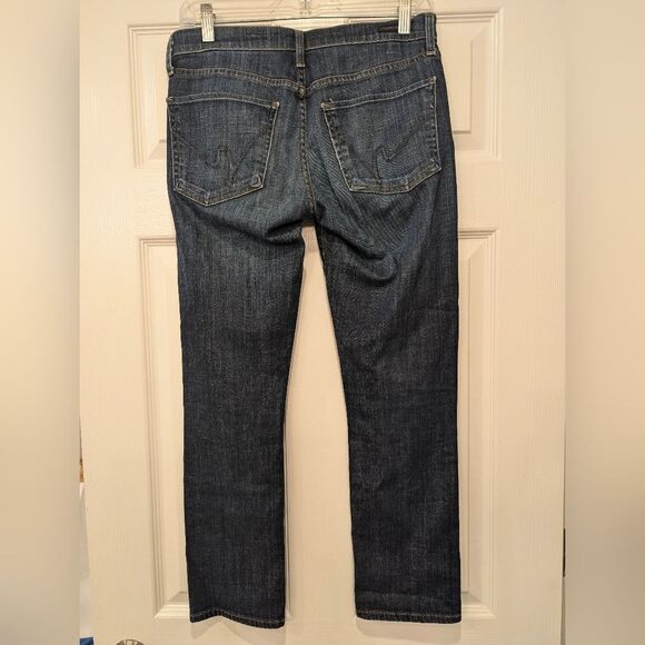 Citizens of Humanity dark wash straight mid rise zip fly jeans size 27 stretch - Picture 4 of 15